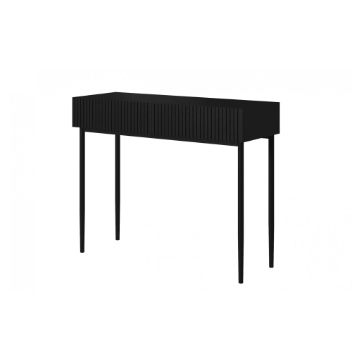 Konsola / toaletka Nicole 100 cm z szufladami - czarny mat / czarne nóżki